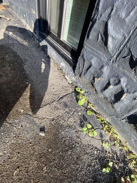 Before: Stone veneer to walkway — base joint sealed and sandblasted to a stone-like finish