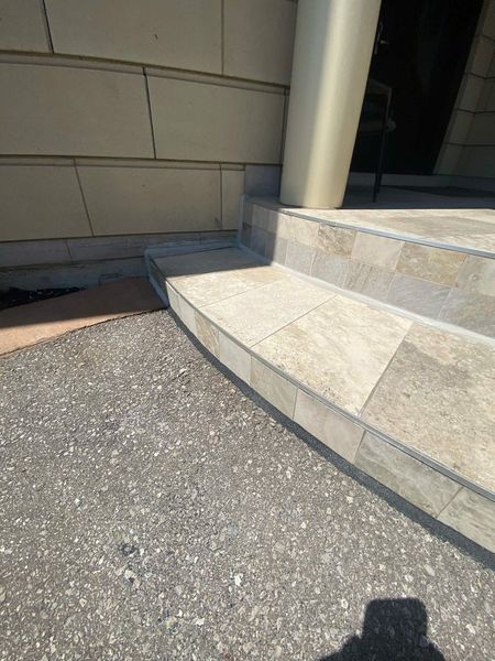 After: Stone step and landing joint