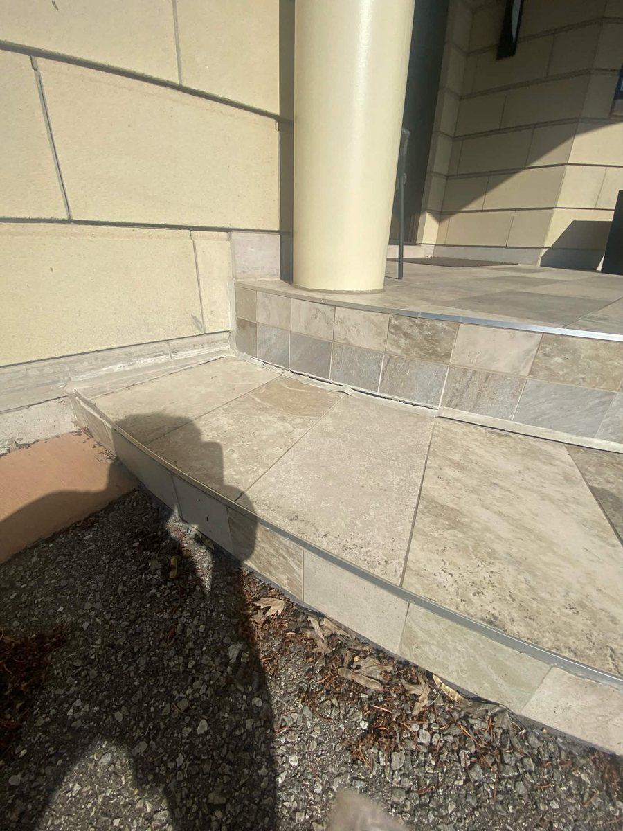 Before: Stone step and landing joint